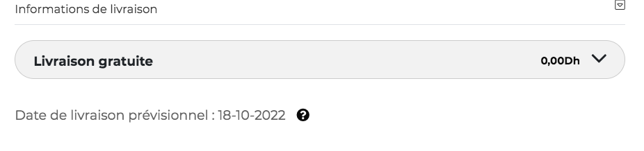Zone d’affichage des délais