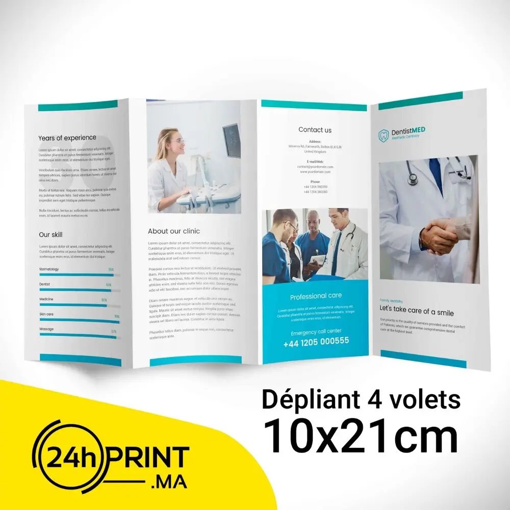 Dépliant 4 volets > 10*21 cm 2