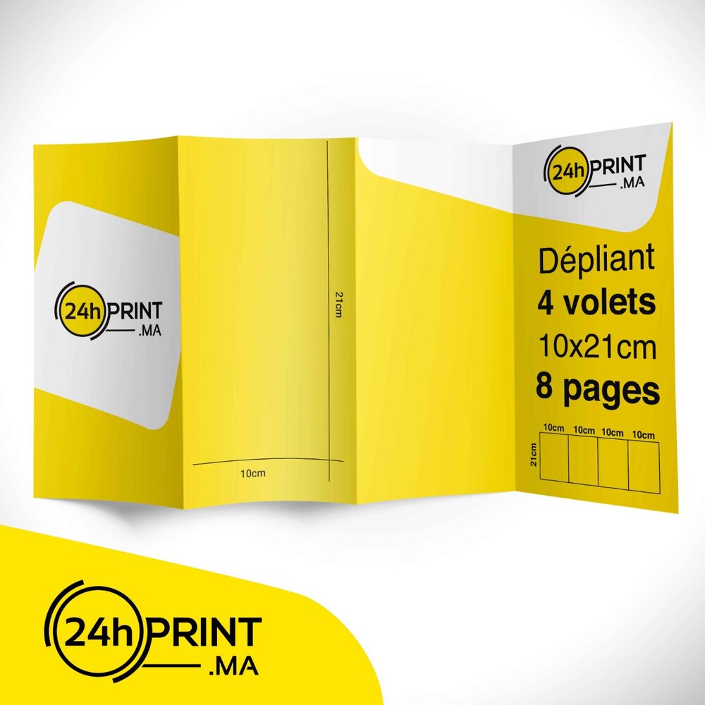 Dépliant 4 volets > 10*21 cm