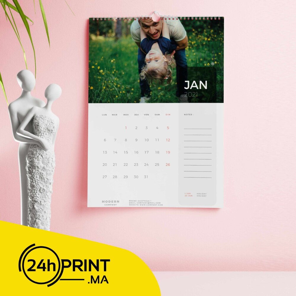 Calendrier Mural 2024 > Spirale Haut